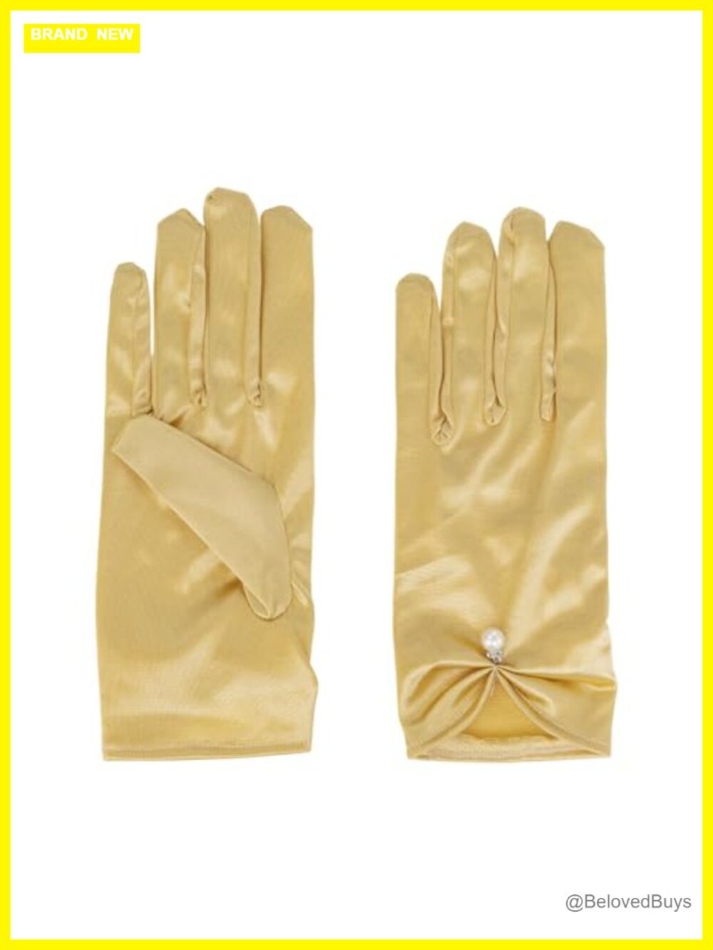 Satin Pearl Wrist Gloves for Wedding Bridal Tea Party Opera Costume